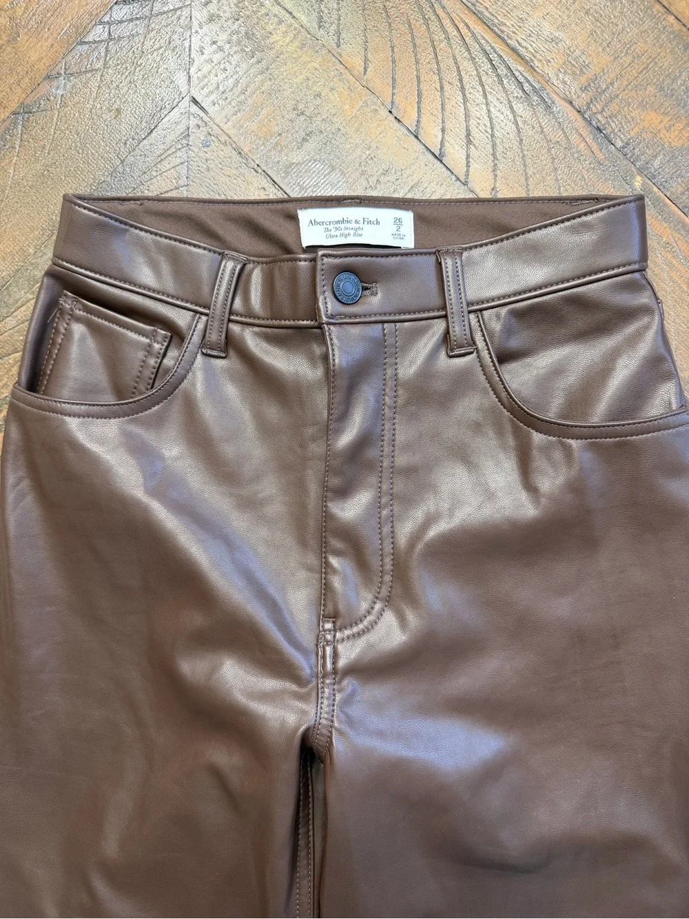Abercrombie & Fitch 90s Straight Leg Brown High-Rise Straight Pants - Picture 5 of 7